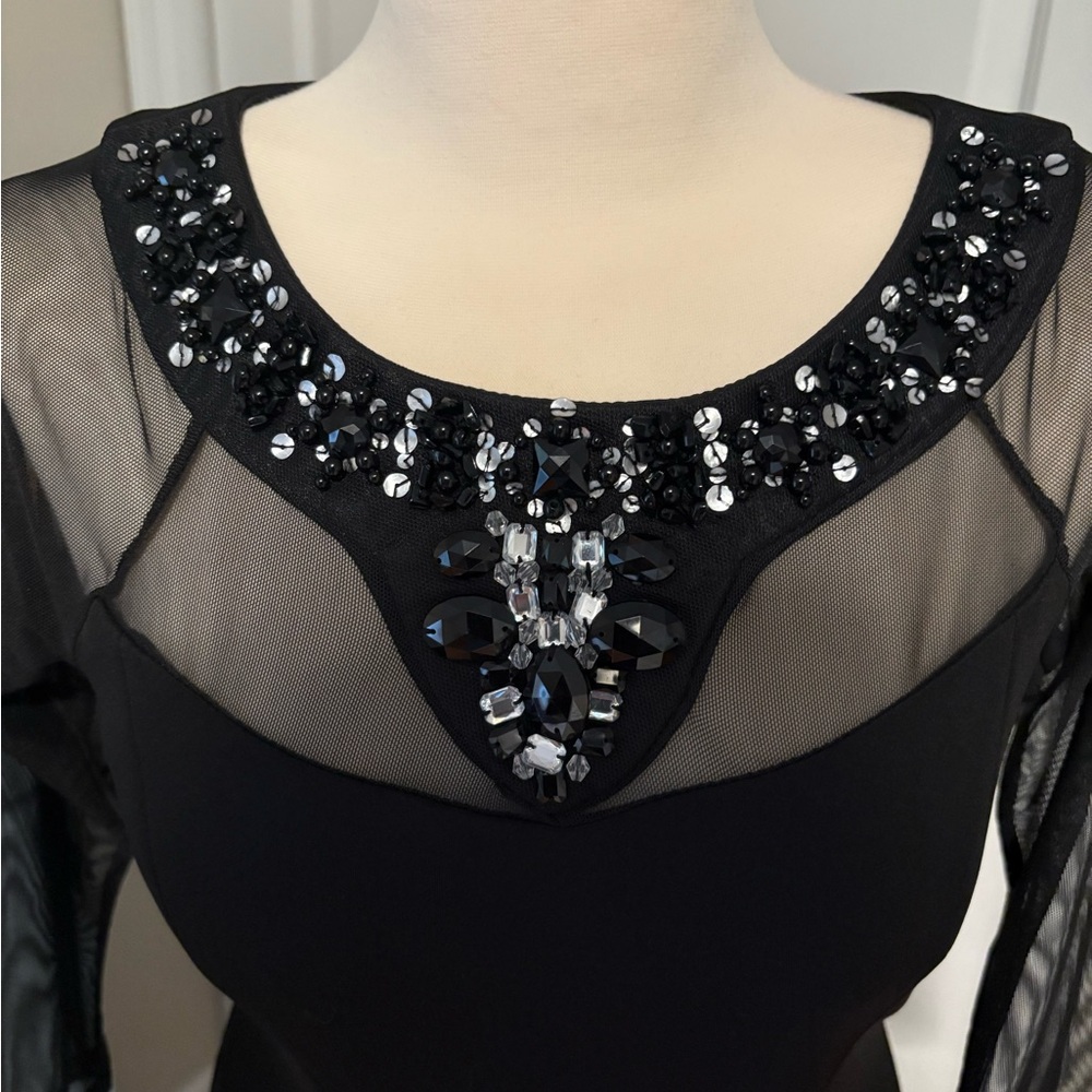 Elegant Black Cocktail Dress, size 10 - Picture 2 of 8